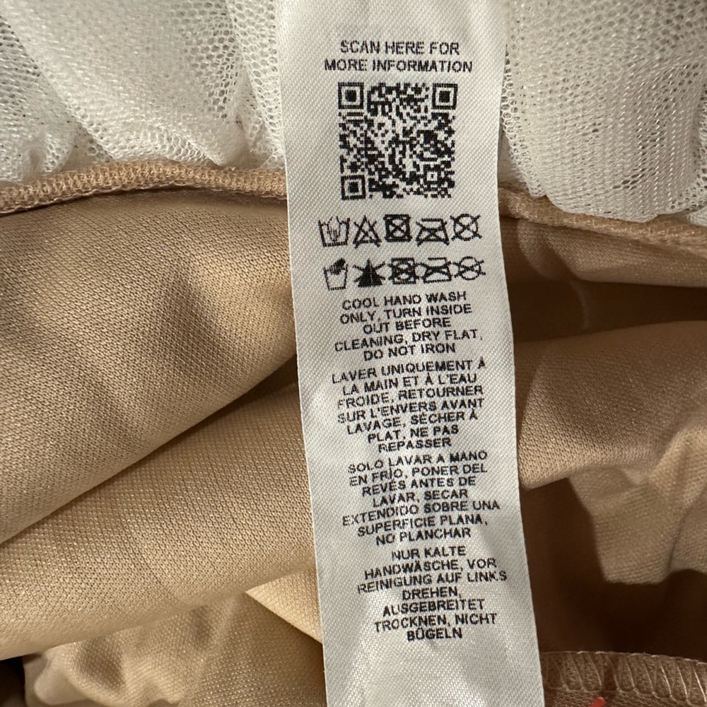 Asos Luxe Sequin Long Sleeve Nude gold sequin white tulle hem dress size 14 - Picture 11 of 12